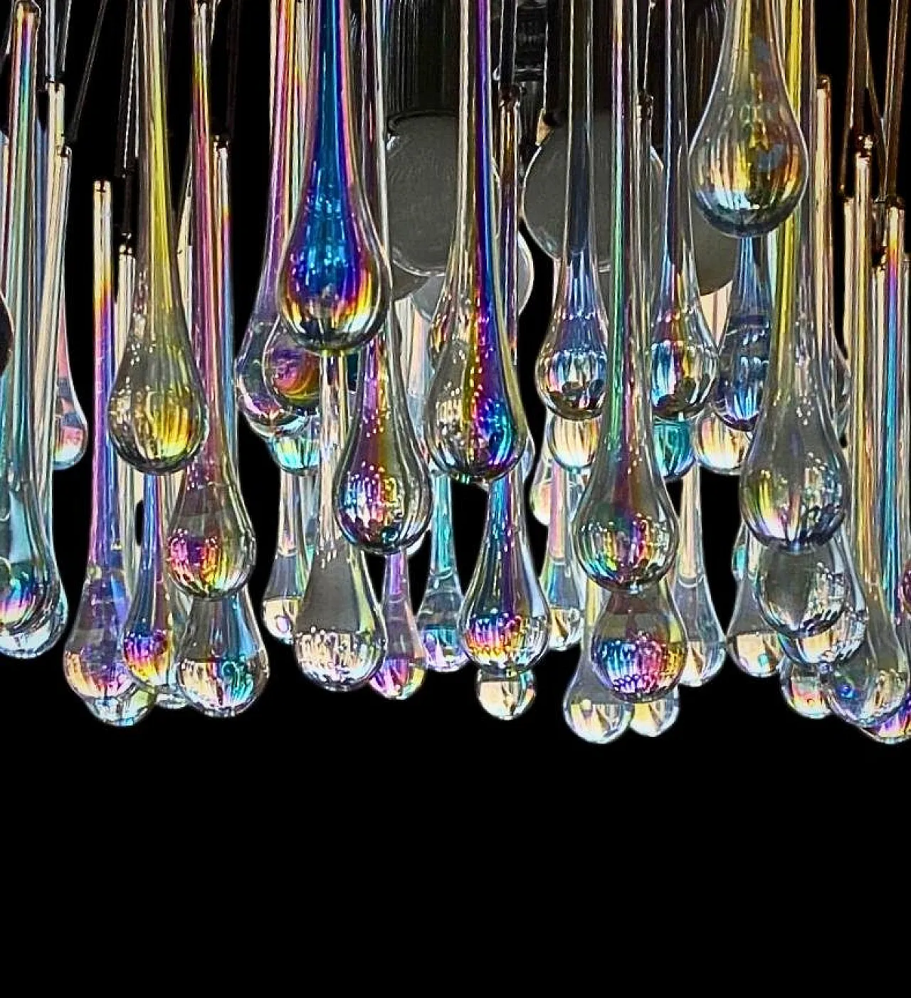 Coppia di lampadari Lady Victoria in vetro di Murano, anni '70 3