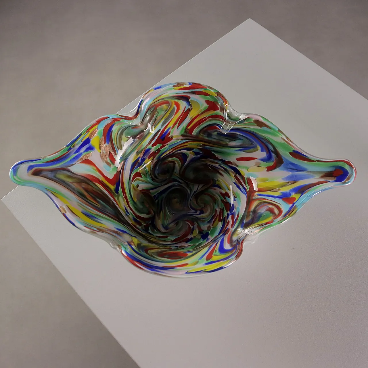 Centrotavola in vetro di Murano con decorazioni, anni '50 3