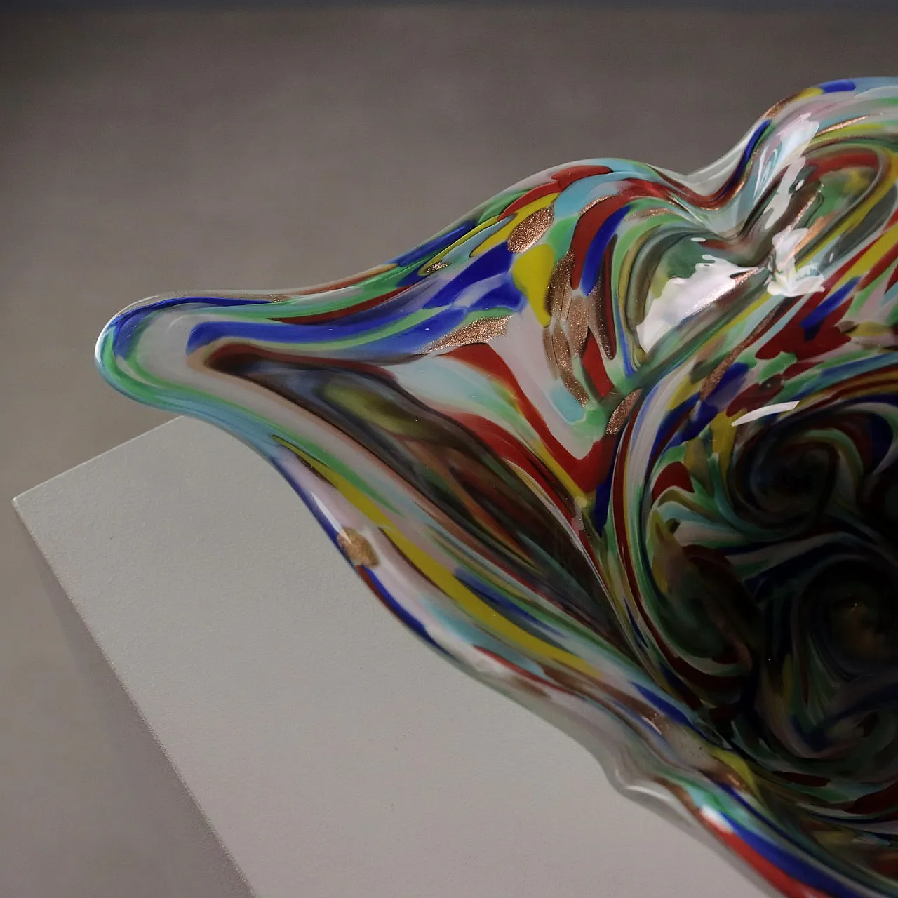 Centrotavola in vetro di Murano con decorazioni, anni '50 5