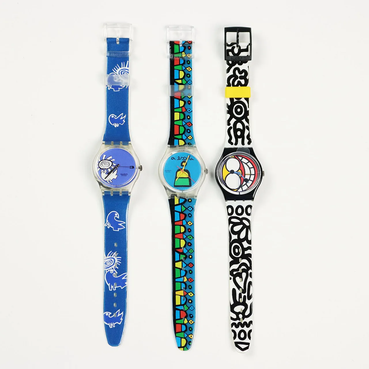 3 Swatch watches colours theme, French edition, 1990s 6