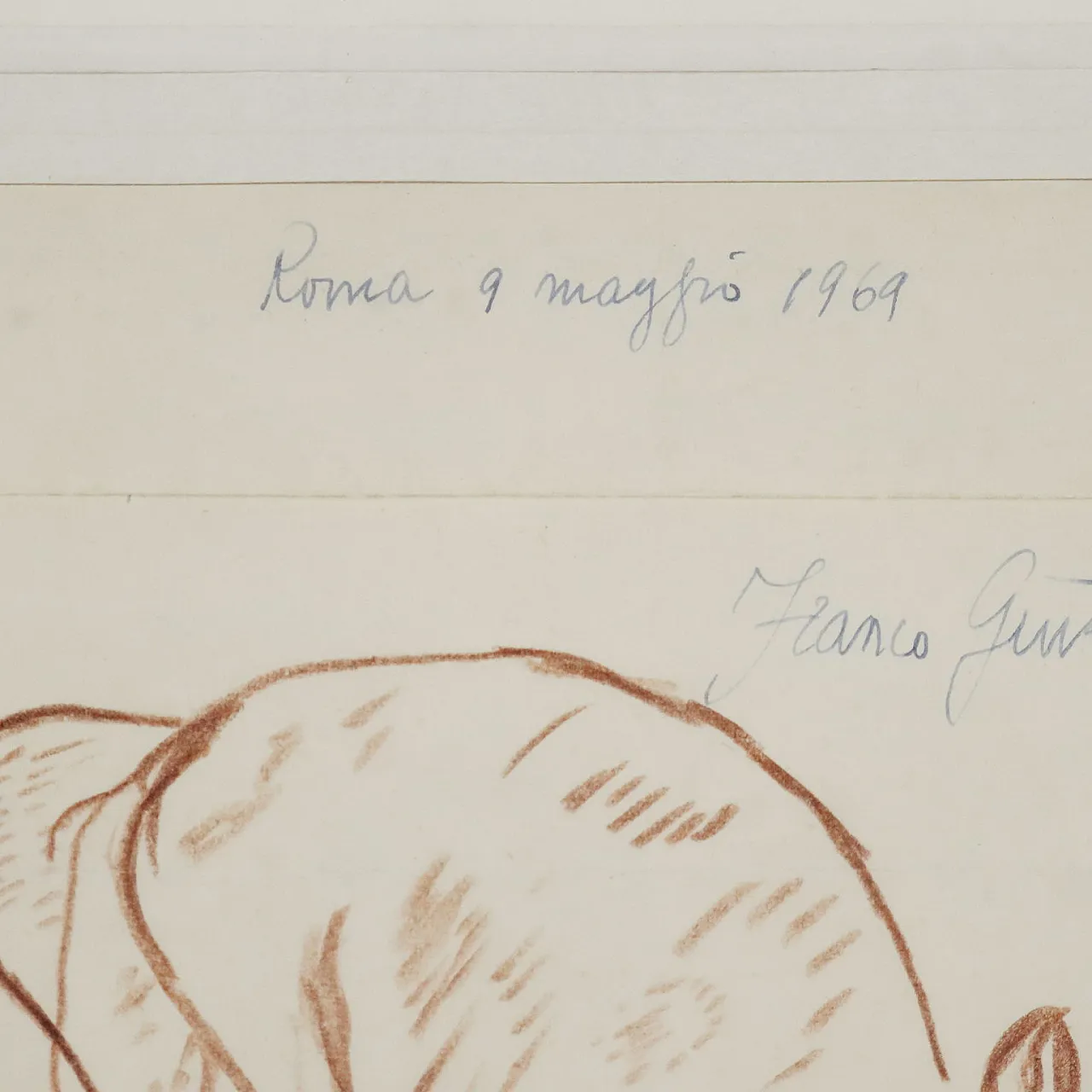 Drawing by Franco Gentilini, pencil on paper, 1960s 6