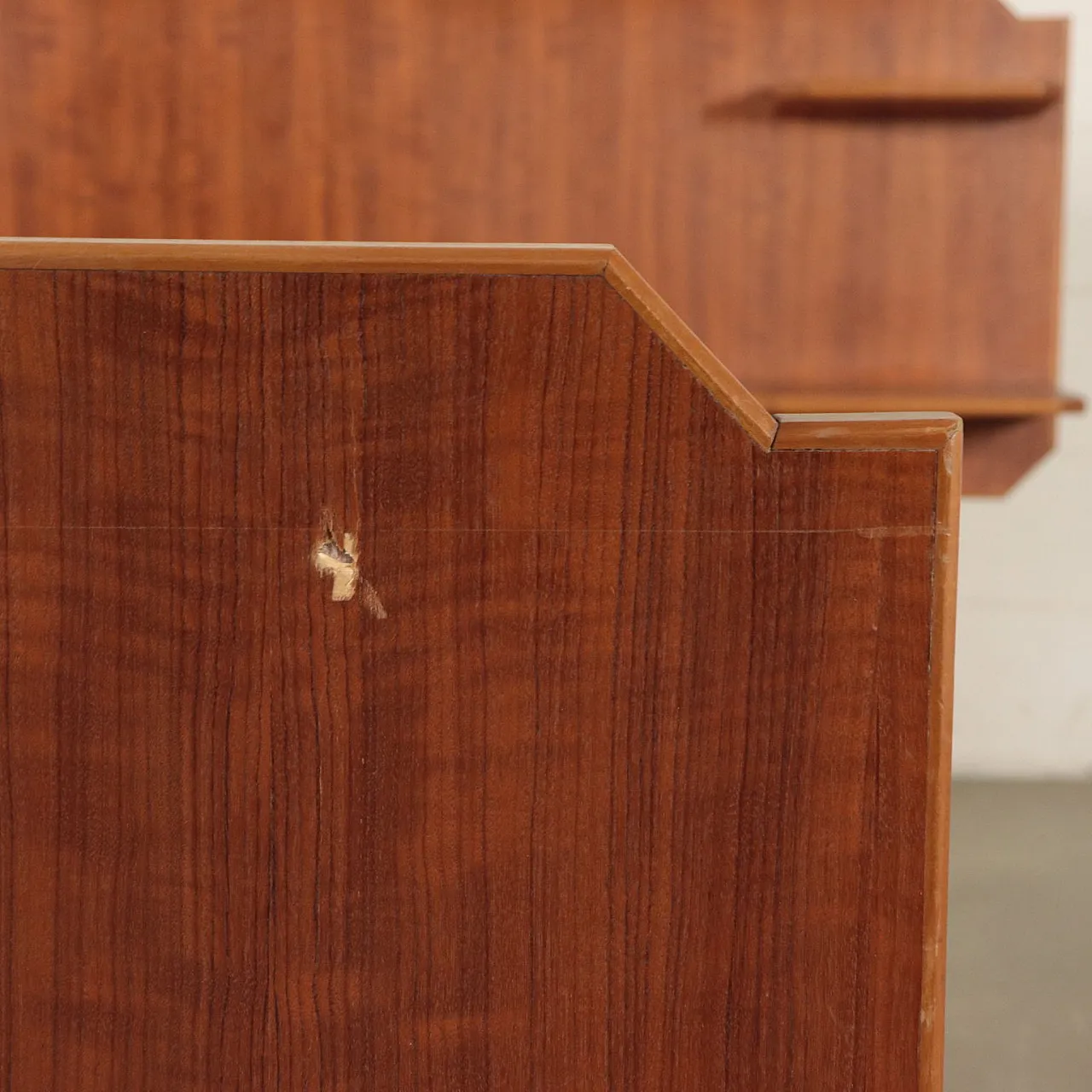 Mahogany veneered single bed frame, 1950s 9