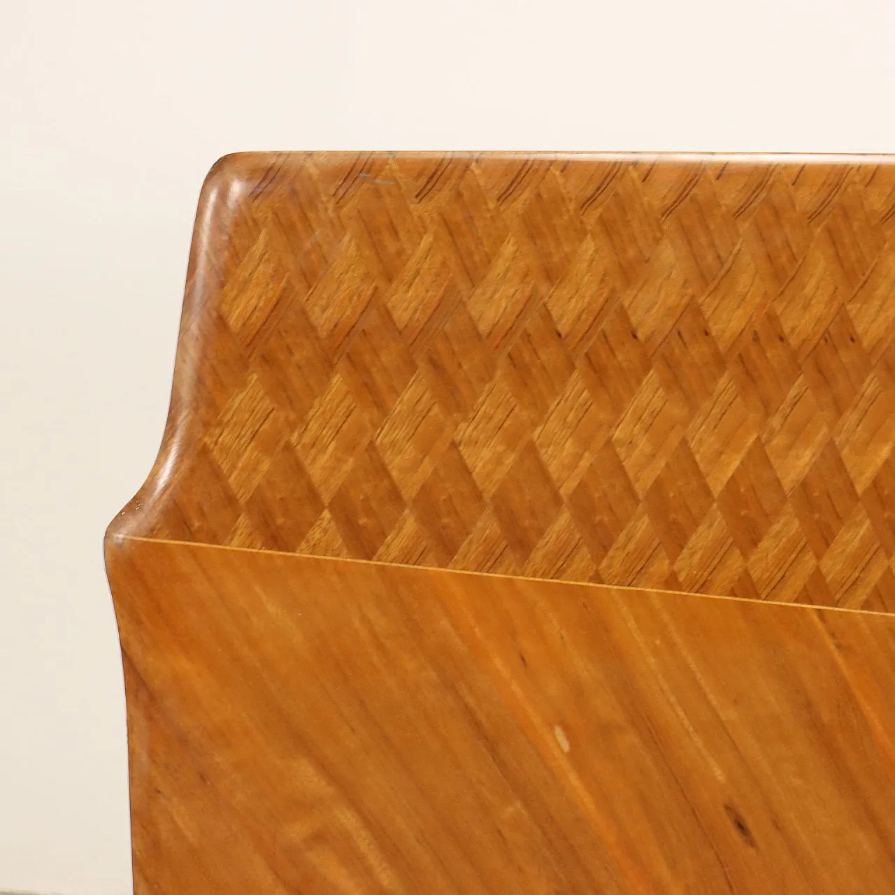 Exotic wood veneer double bed frame, 1960s 5