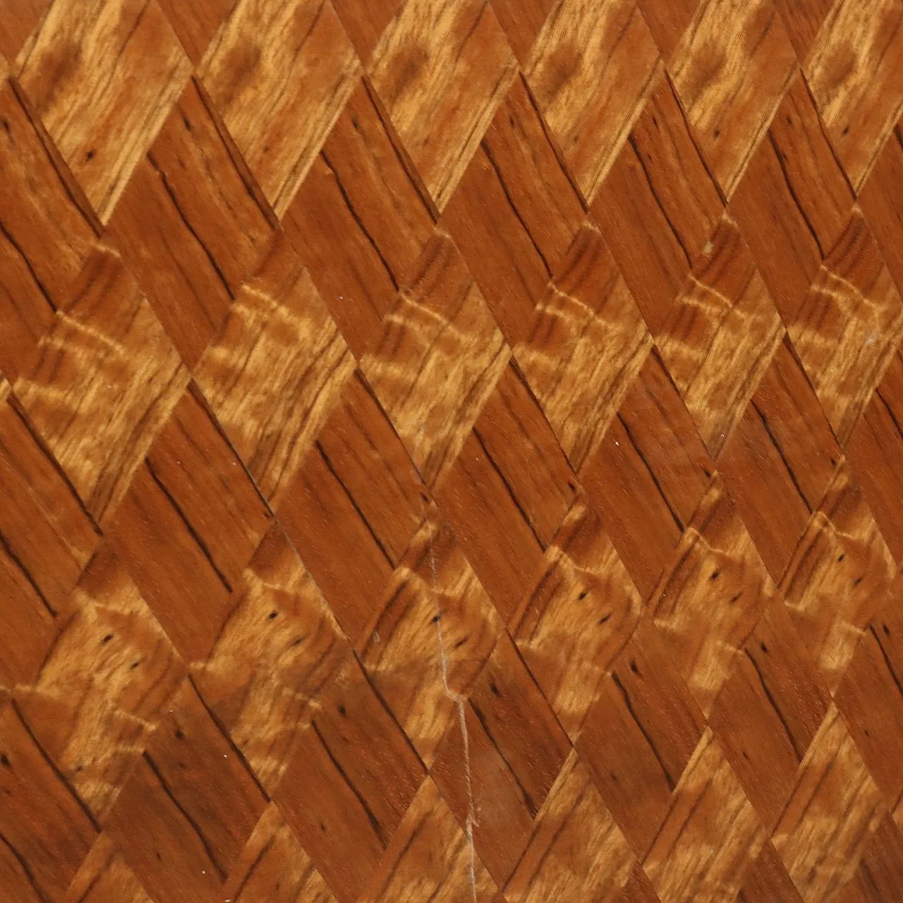 Exotic wood veneer double bed frame, 1960s 6