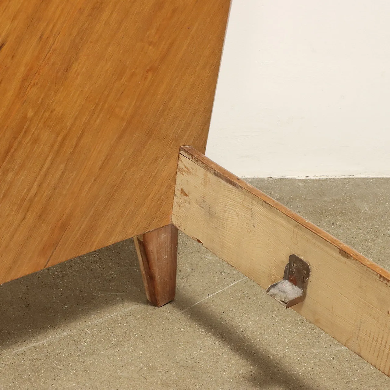 Exotic wood veneer double bed frame, 1960s 7