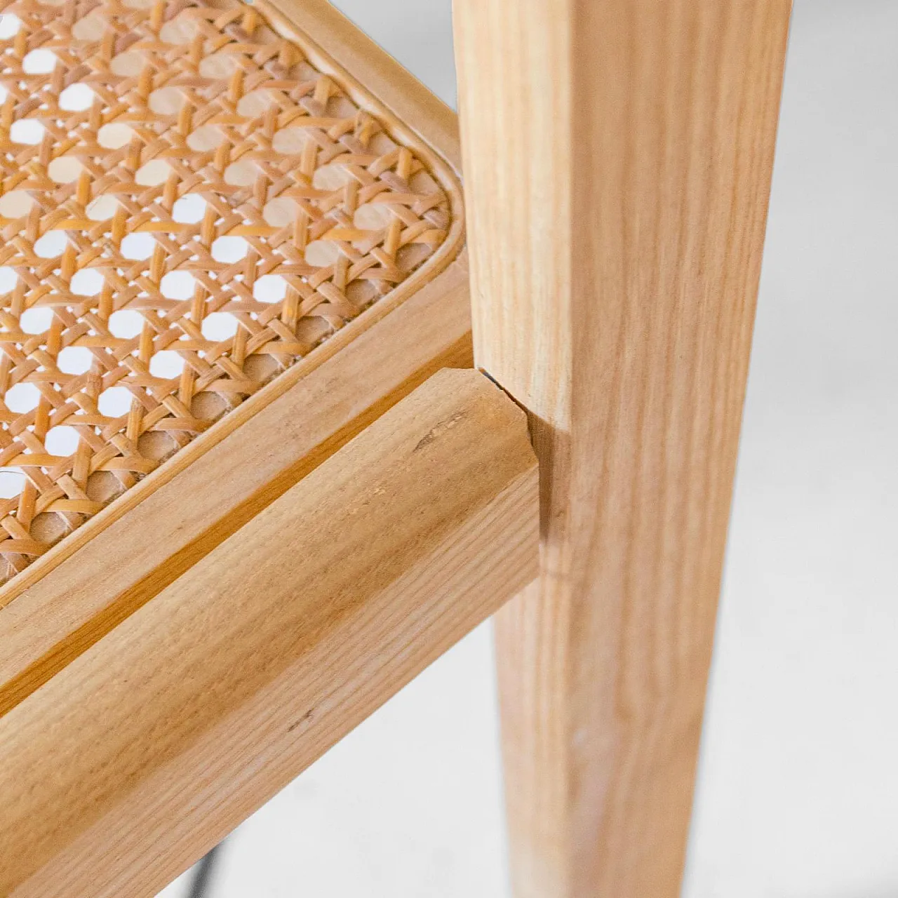 4 oak and straw chairs of Vienna, 70s 6