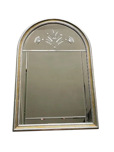 Italian Arched Beveled Glass Mirror, 1980s