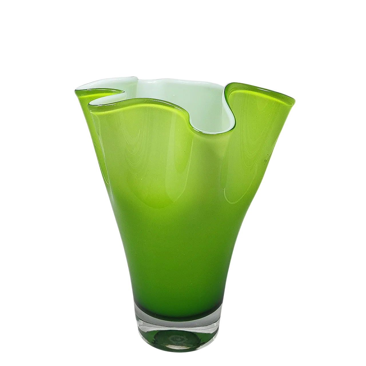 Green Vase Fazzoletto by Ca 'dei Vetrai in Murano, 1960s 10