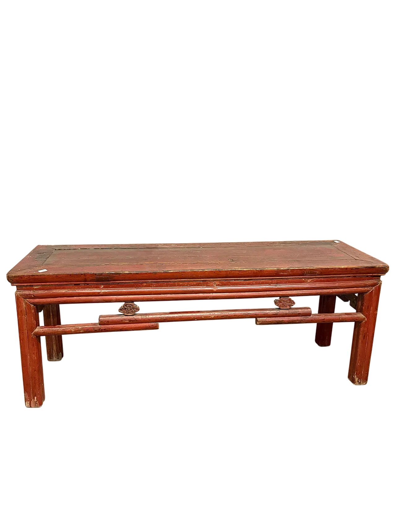 Chinese red lacquered bench, 20th century 9