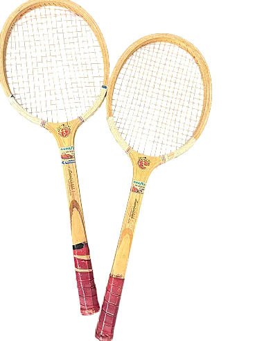 Coppia di racchette tennis Goodyear in legno, anni'60