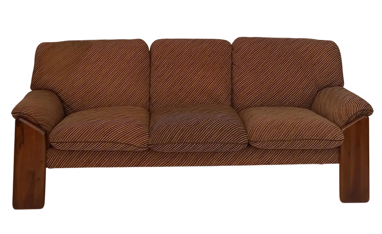 Brown Velvet 3-Seater Sofa by Mobil Girgi, 70s 6