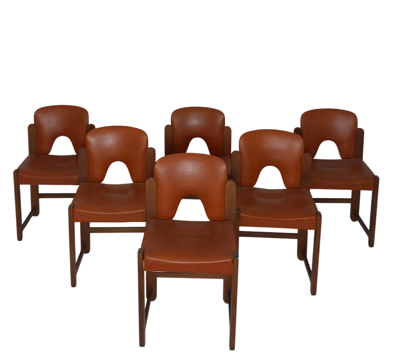 Set of 6 Italian Mid-Century Chairs, 60s 6