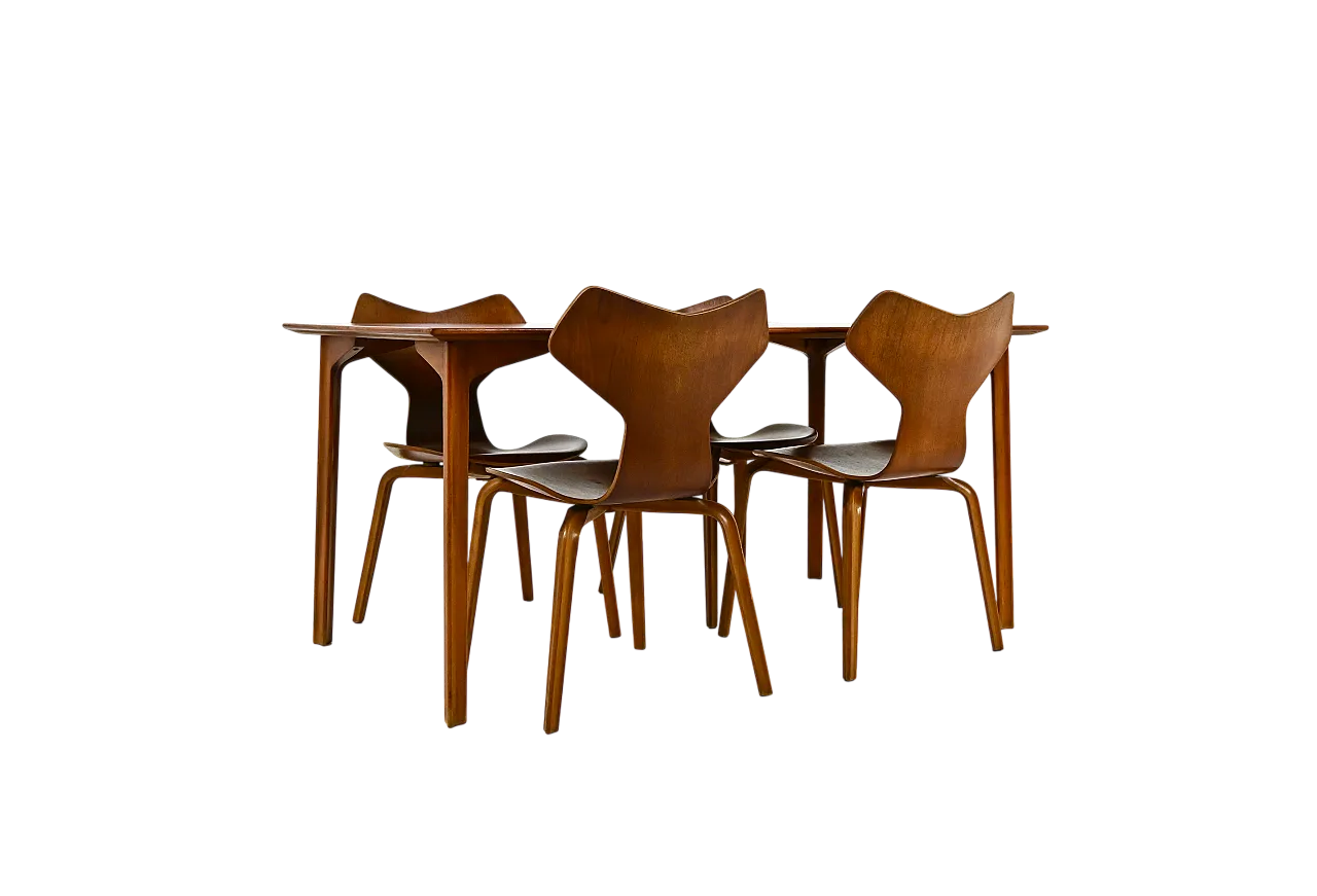 Dining Set di Arne Jacobsen per Fritz Hansen, anni '50 15
