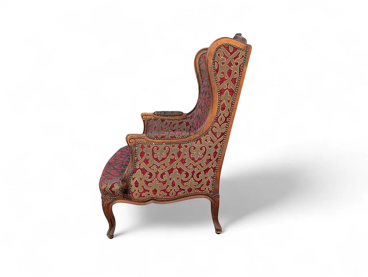 Louis XV Style Damascata Bergère Polsey, anni '70 2