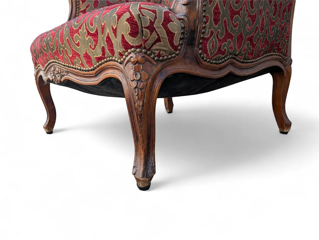 Louis XV Style Damascata Bergère Polsey, anni '70 7