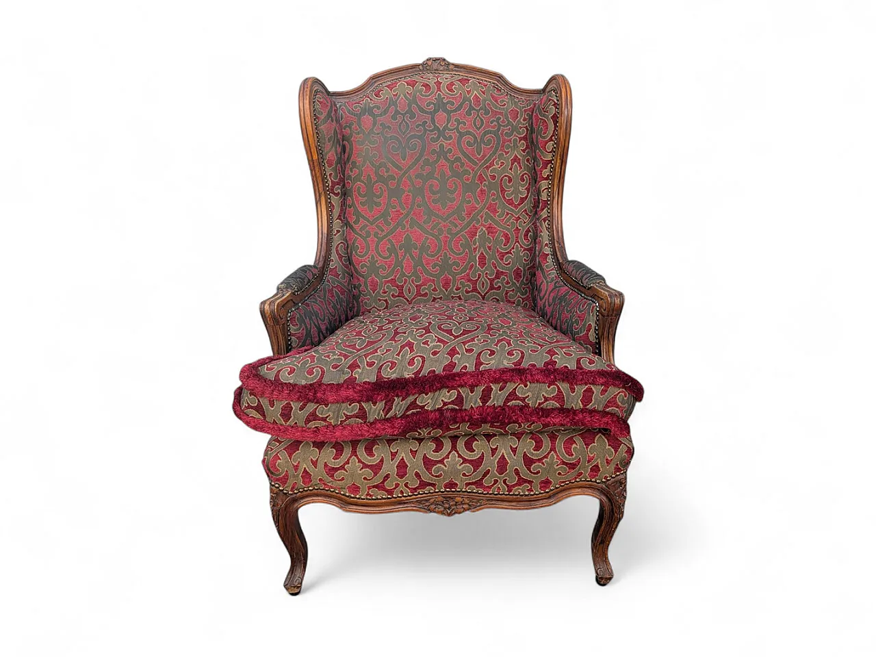 Louis XV Style Damascata Bergère Polsey, anni '70 8