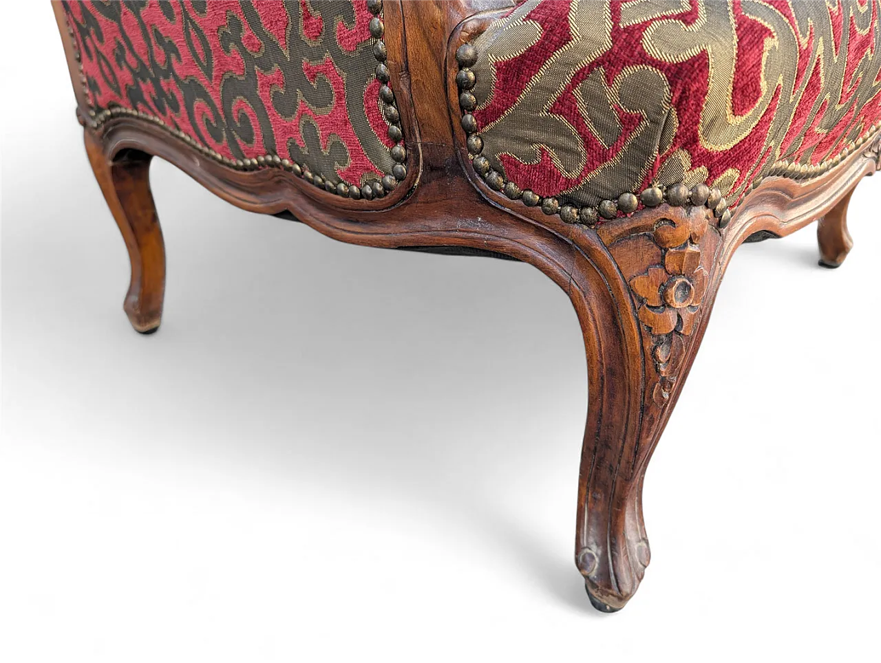 Louis XV Style Damascata Bergère Polsey, anni '70 10
