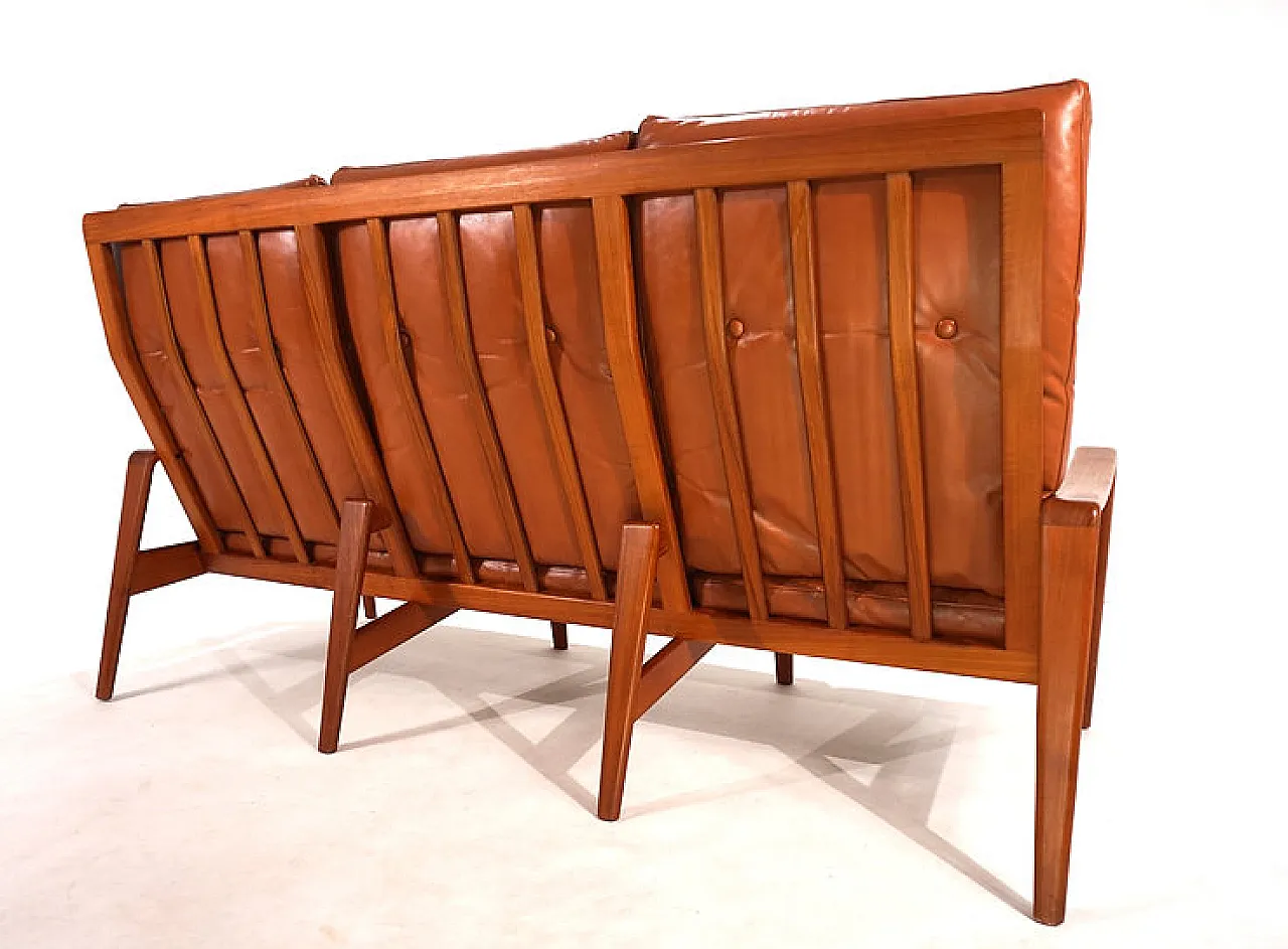 Divano in pelle a 3 posti Komfort di Arne Wahl Iversen, anni '60 6