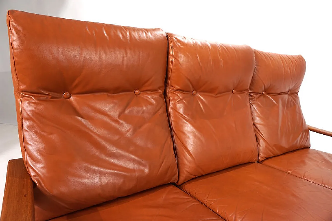 Divano in pelle a 3 posti Komfort di Arne Wahl Iversen, anni '60 10