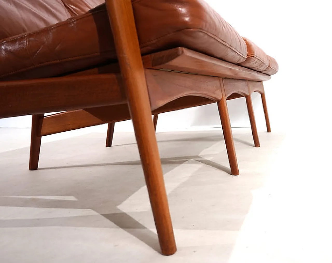 Divano in pelle a 3 posti Komfort di Arne Wahl Iversen, anni '60 11