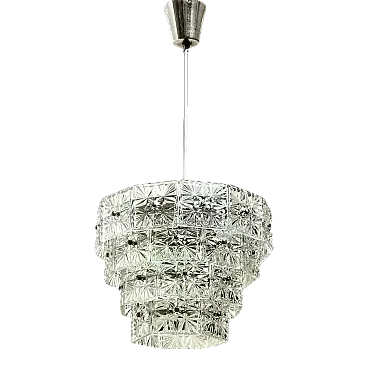 Lampadario in cristallo sfaccettato di Kinkeldey, anni '70