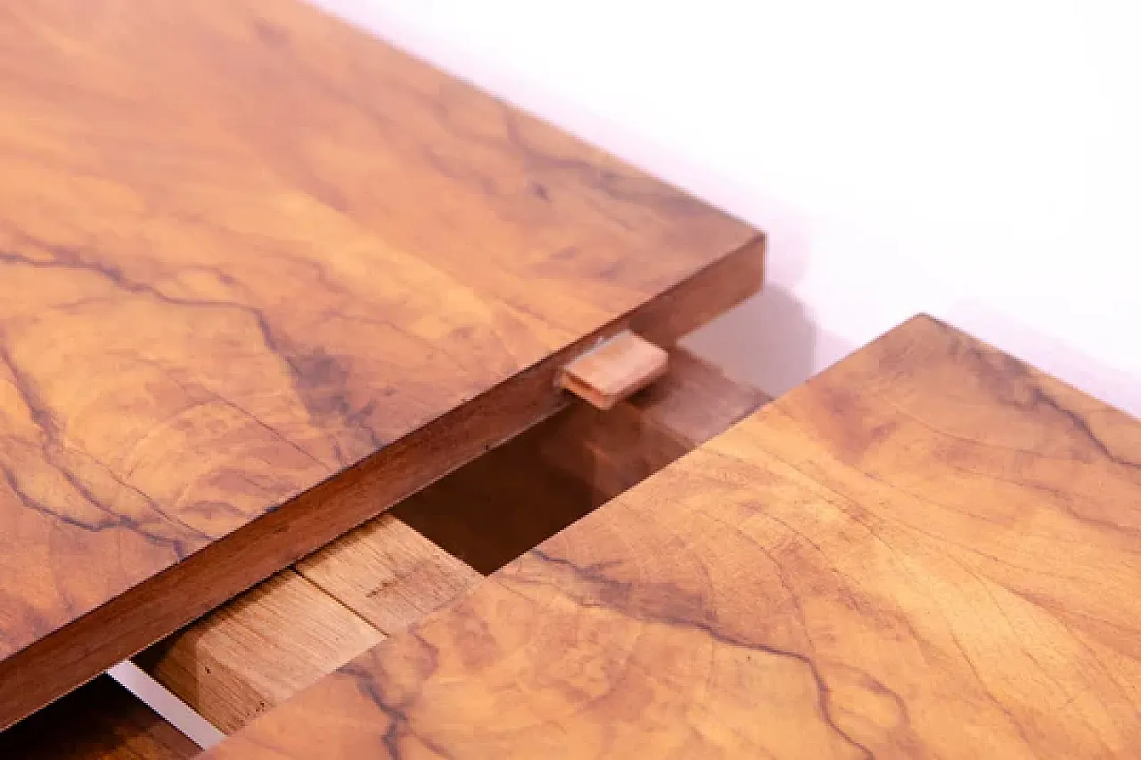 Tavolo da pranzo regolabile in noce, anni '30 6