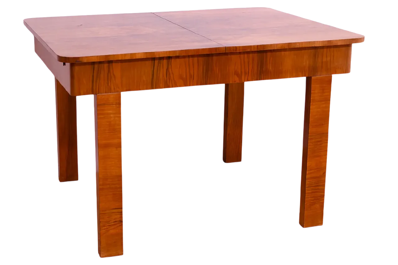 Tavolo da pranzo regolabile in noce, anni '30 15