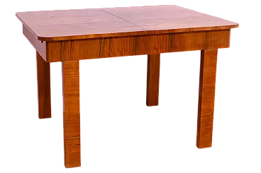 Tavolo da pranzo regolabile in noce, anni '30