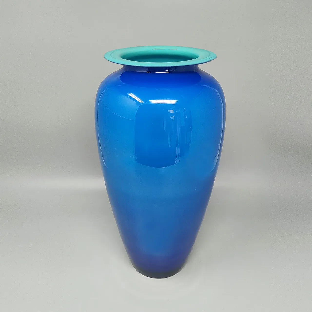 Handrafted blue vase in Murano glass by Ca Dei Vetrai, 1960s 1