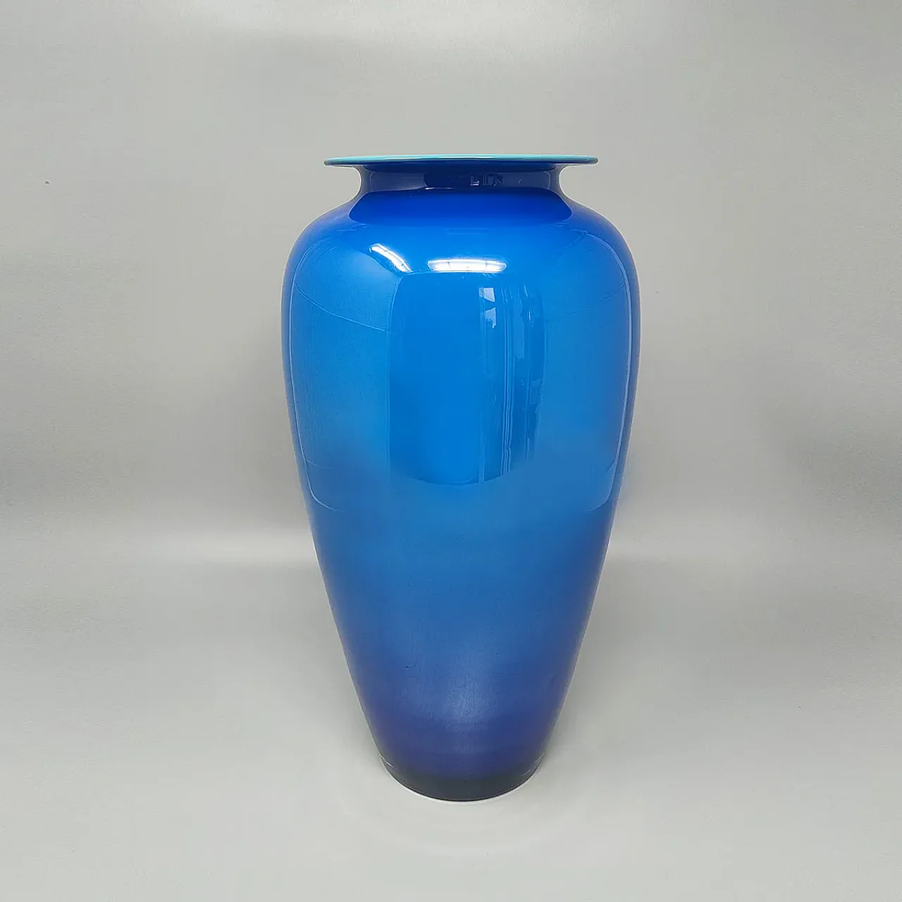 Handrafted blue vase in Murano glass by Ca Dei Vetrai, 1960s 3