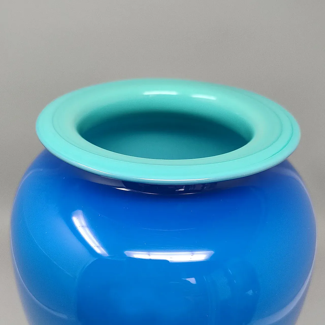 Handrafted blue vase in Murano glass by Ca Dei Vetrai, 1960s 4