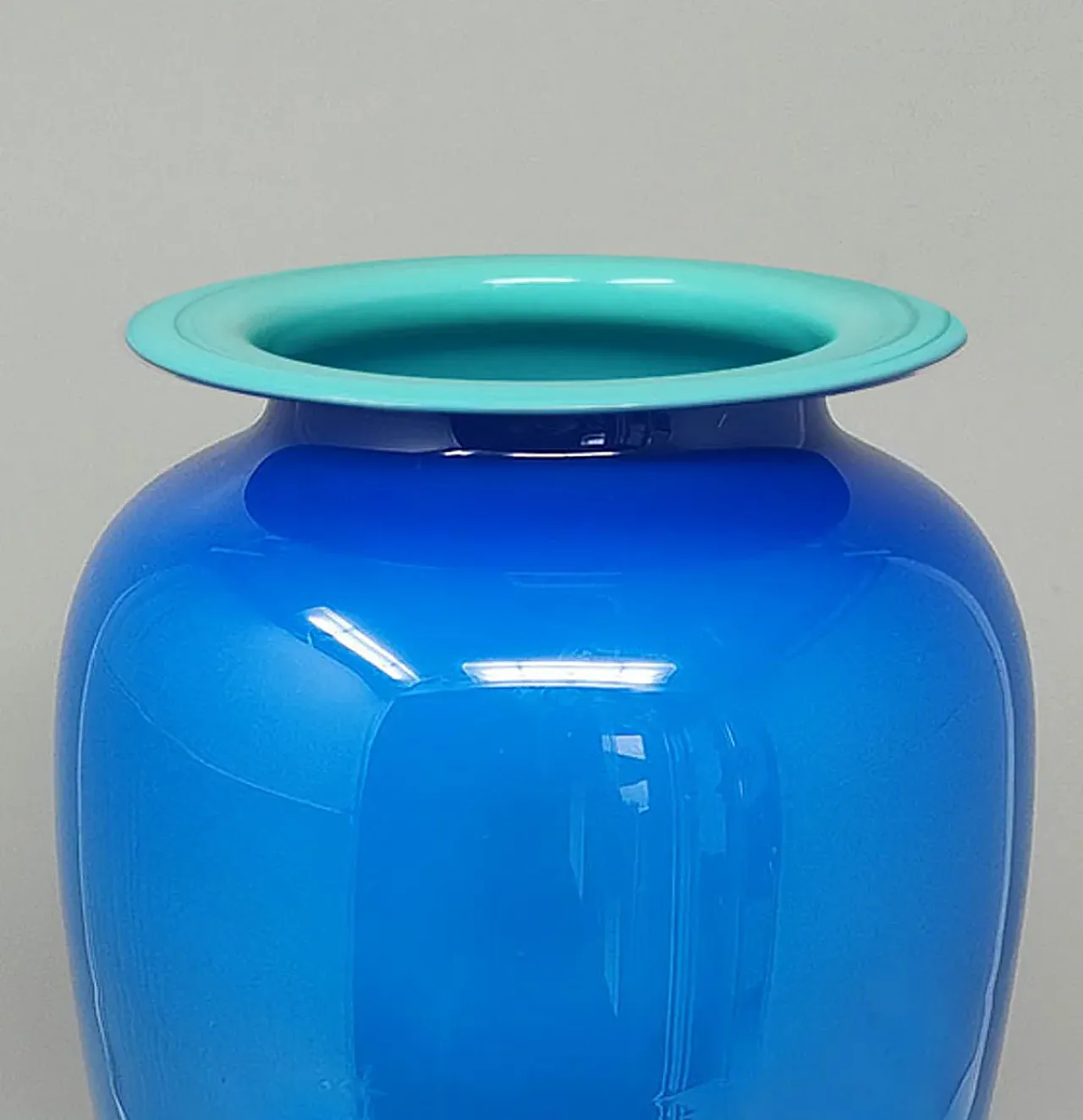 Handrafted blue vase in Murano glass by Ca Dei Vetrai, 1960s 5