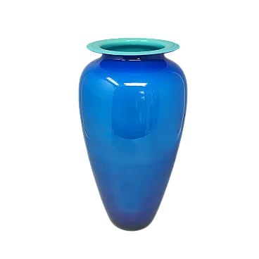 Handrafted blue vase in Murano glass by Ca Dei Vetrai, 1960s