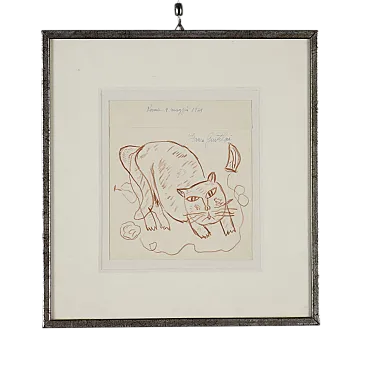 Drawing by Franco Gentilini, pencil on paper, 1960s