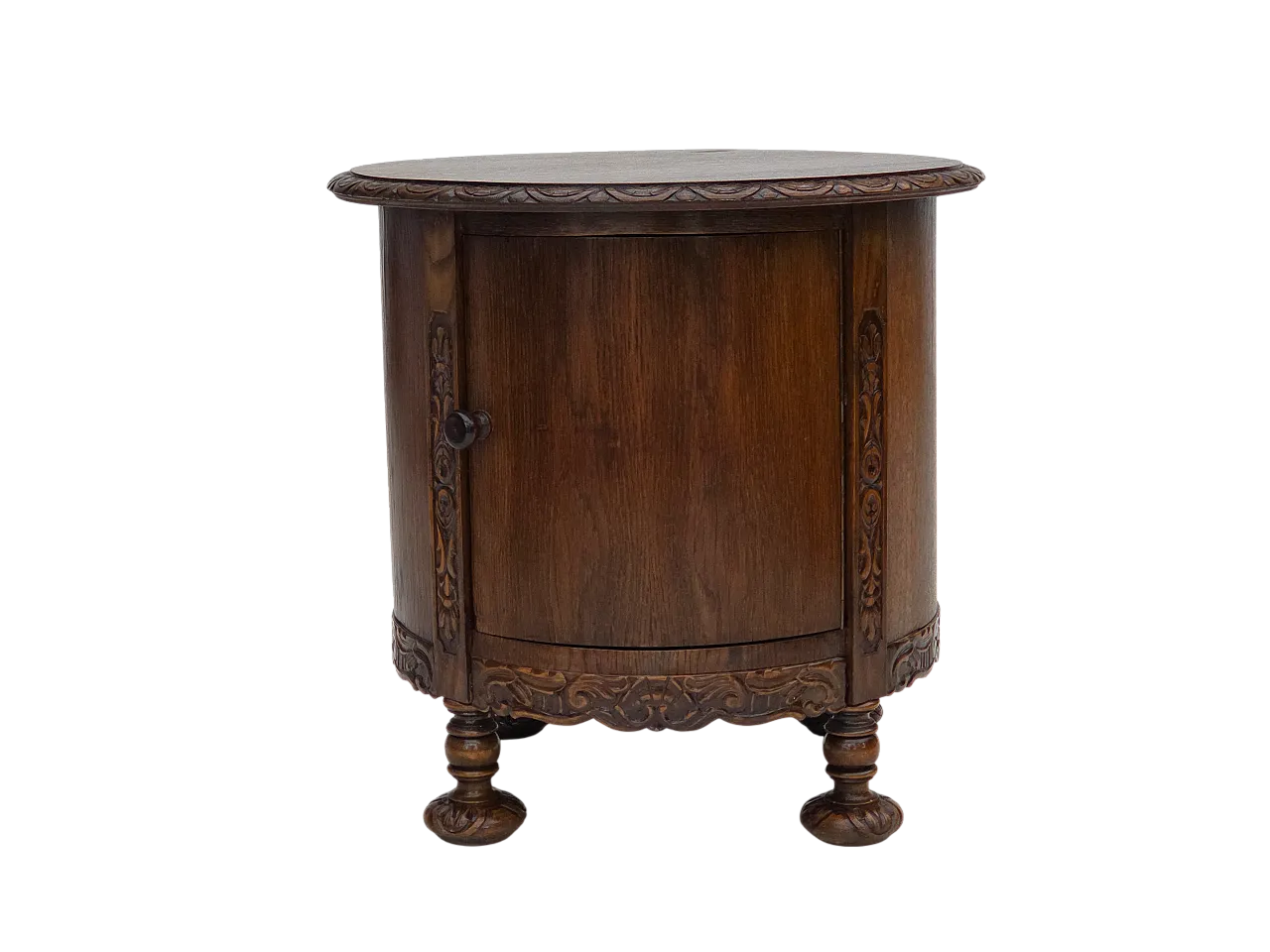 Scandinavian side cabinet in dark oak wood, 1930s 17