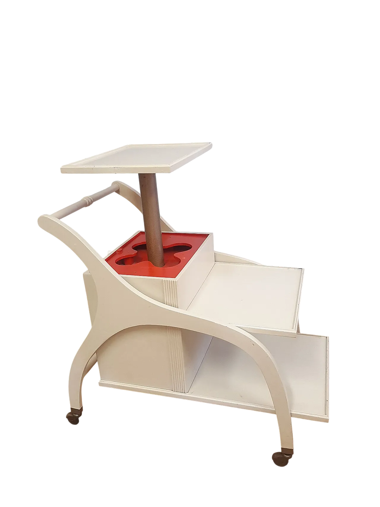 White lacquered wooden bar with automatic, 1970s 10