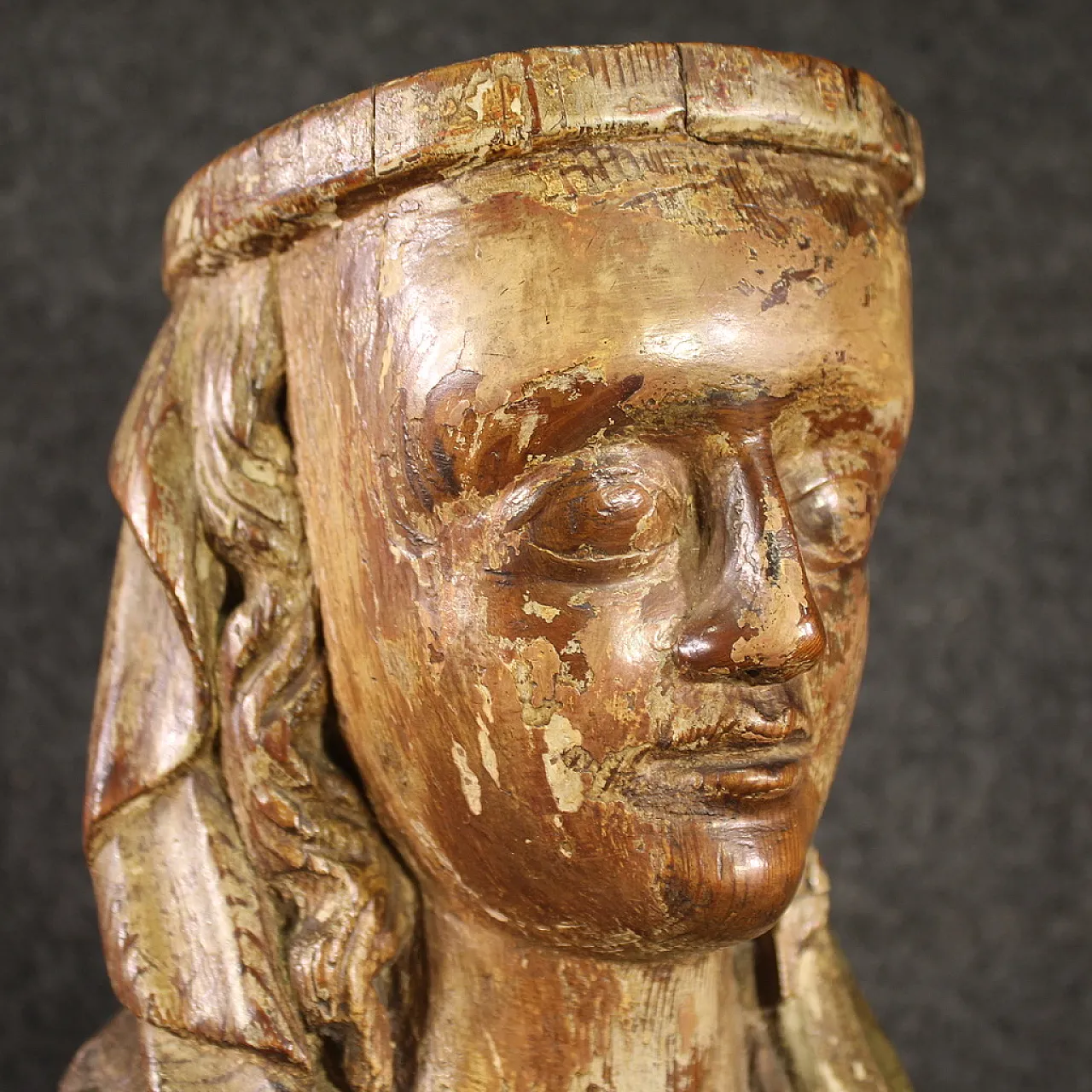 Madonna col Bambino, scultura lignea, '400 10