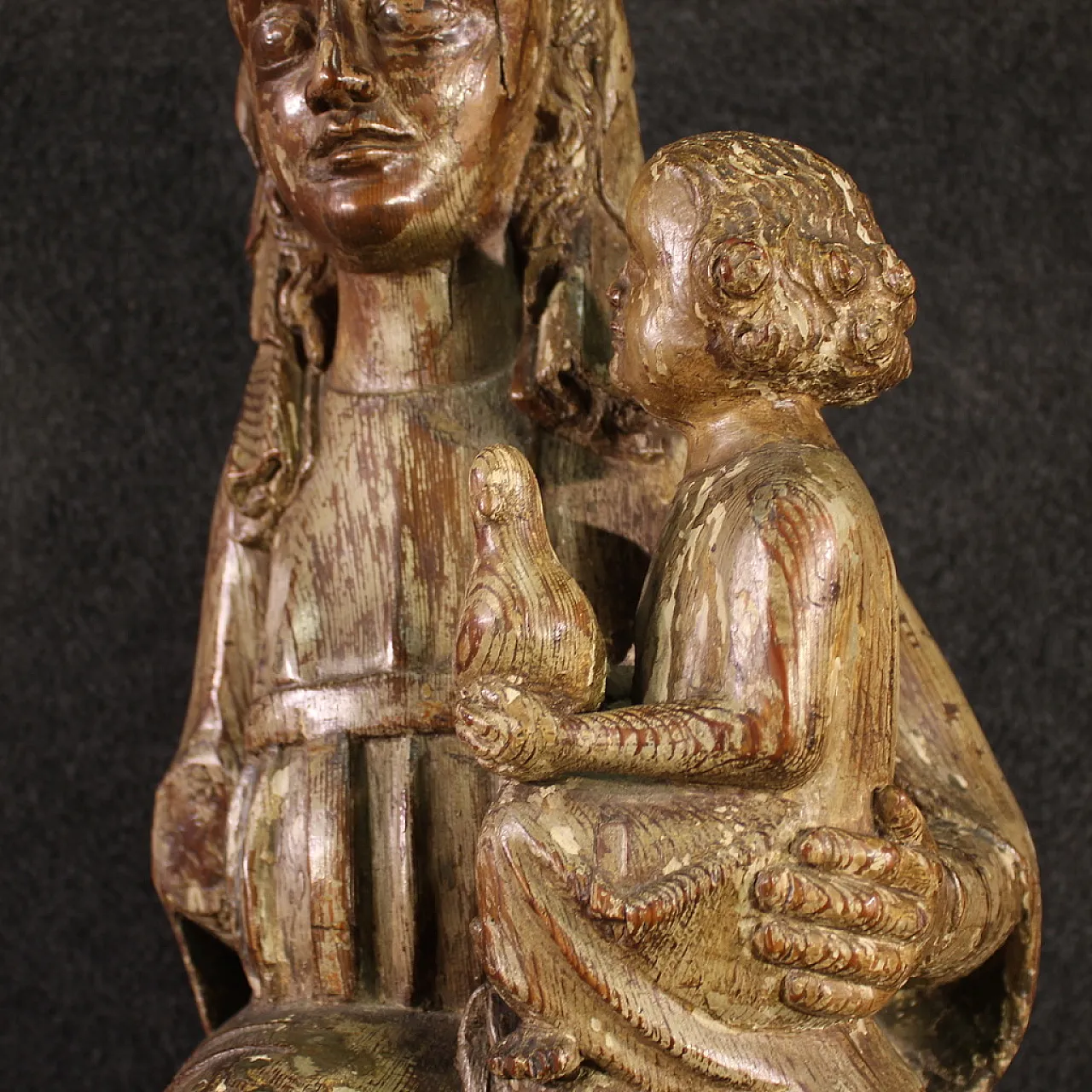 Madonna col Bambino, scultura lignea, '400 12