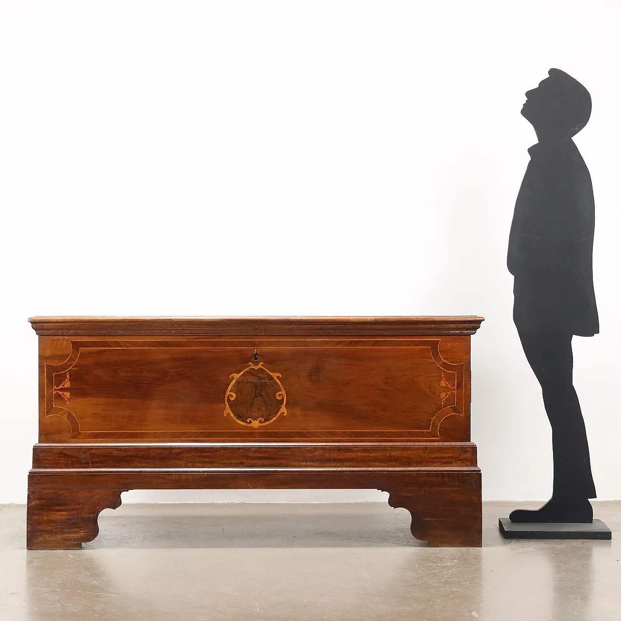Cassapanca in noce, tardo '800 2