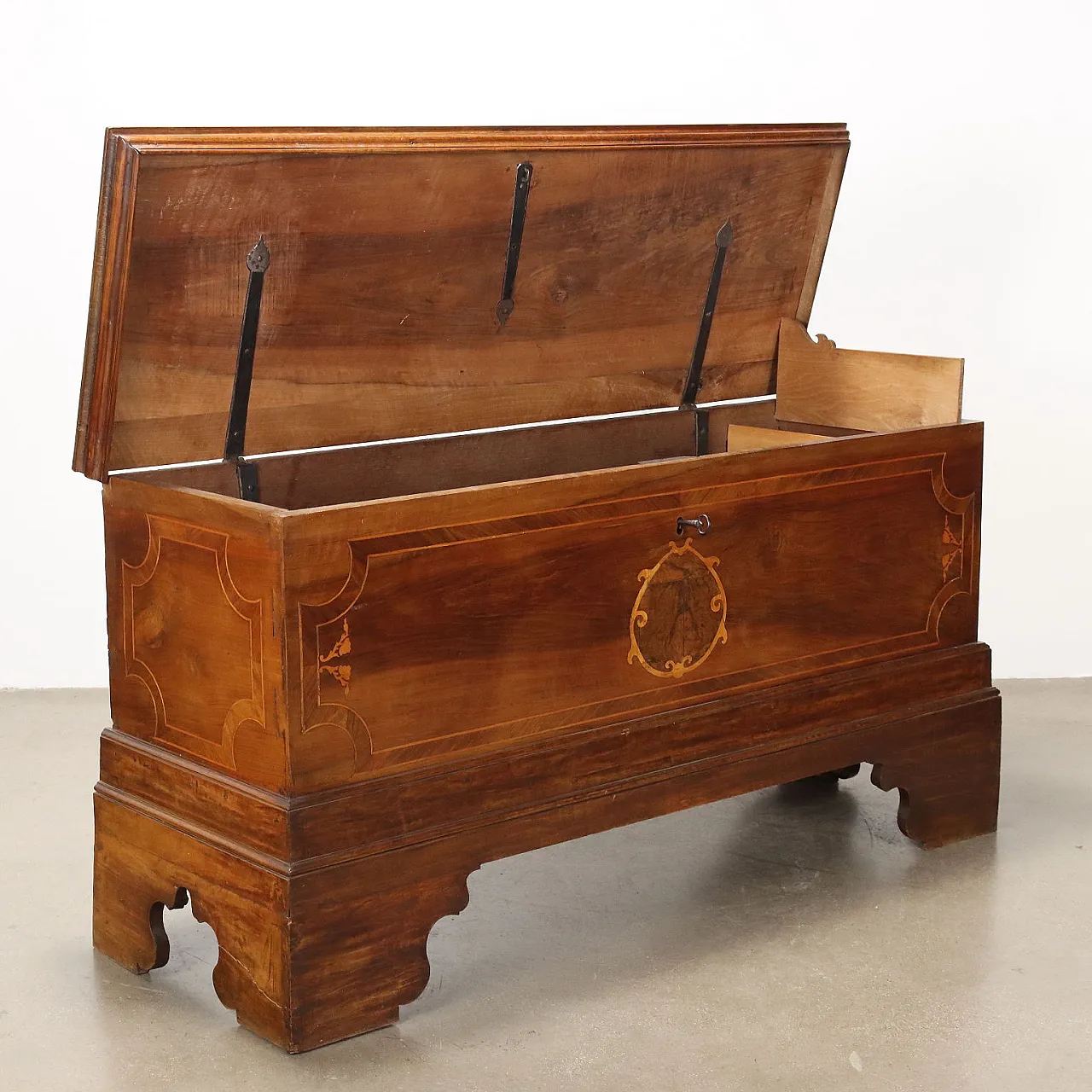 Cassapanca in noce, tardo '800 3