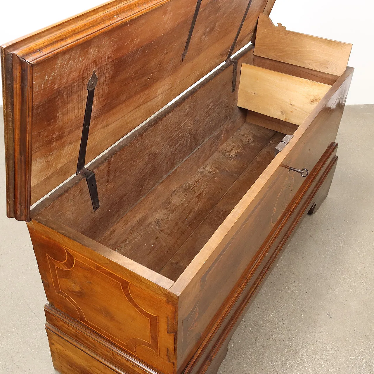 Cassapanca in noce, tardo '800 5