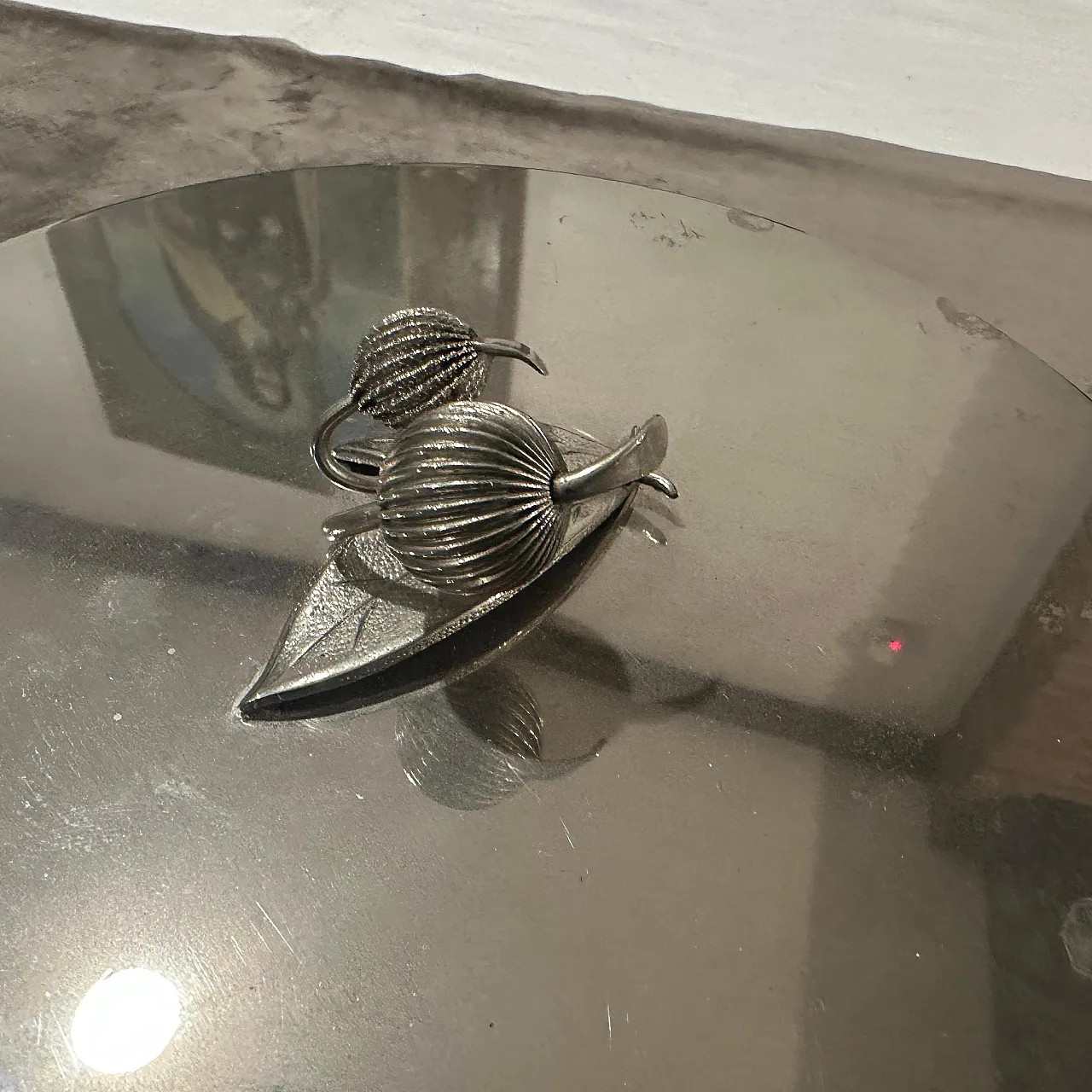 Cofanetto rotondo placcato in argento di Renzo Casati Firenze,anni 70 3