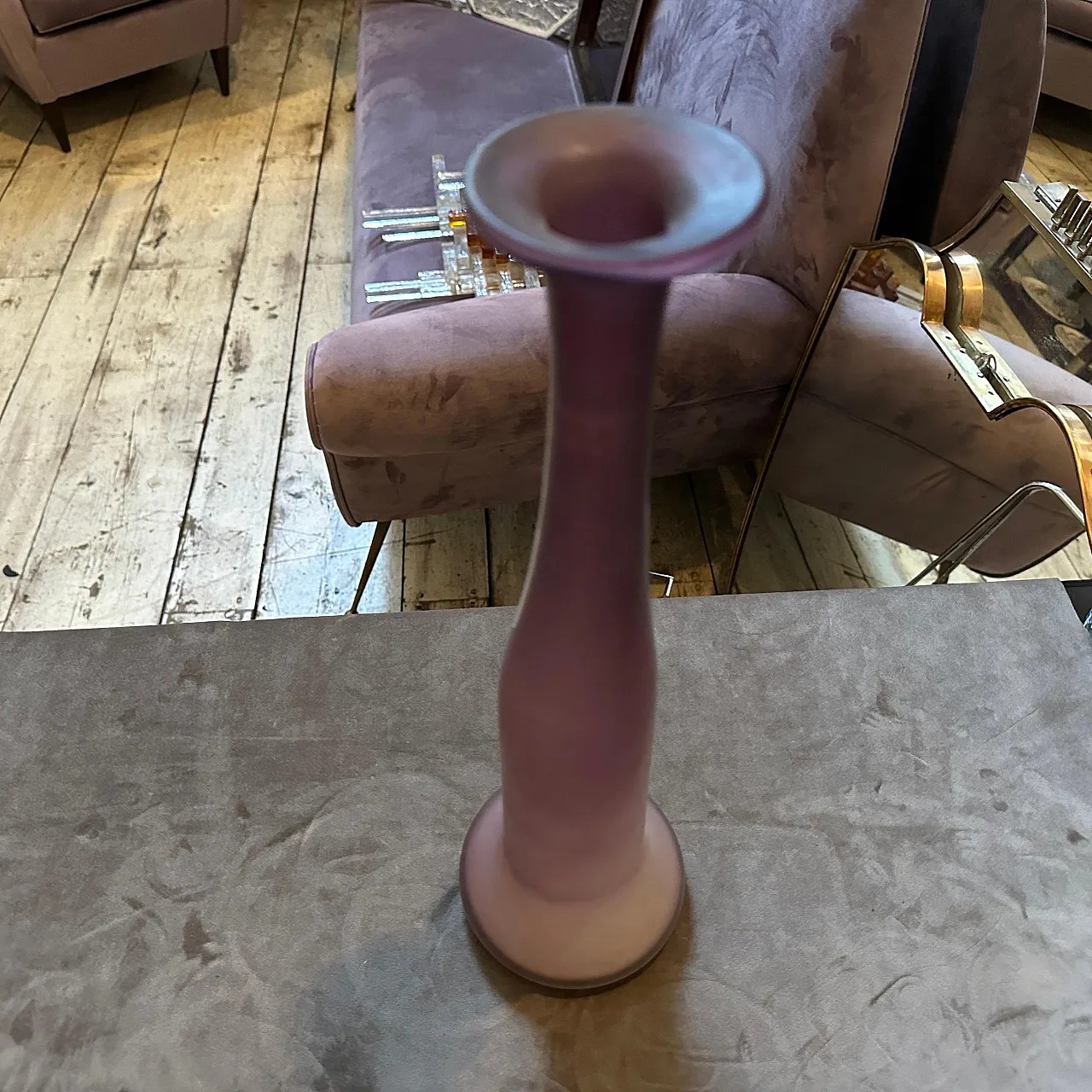 Vaso modernista in vetro di Murano scavo viola di Cenedese, anni '60 8