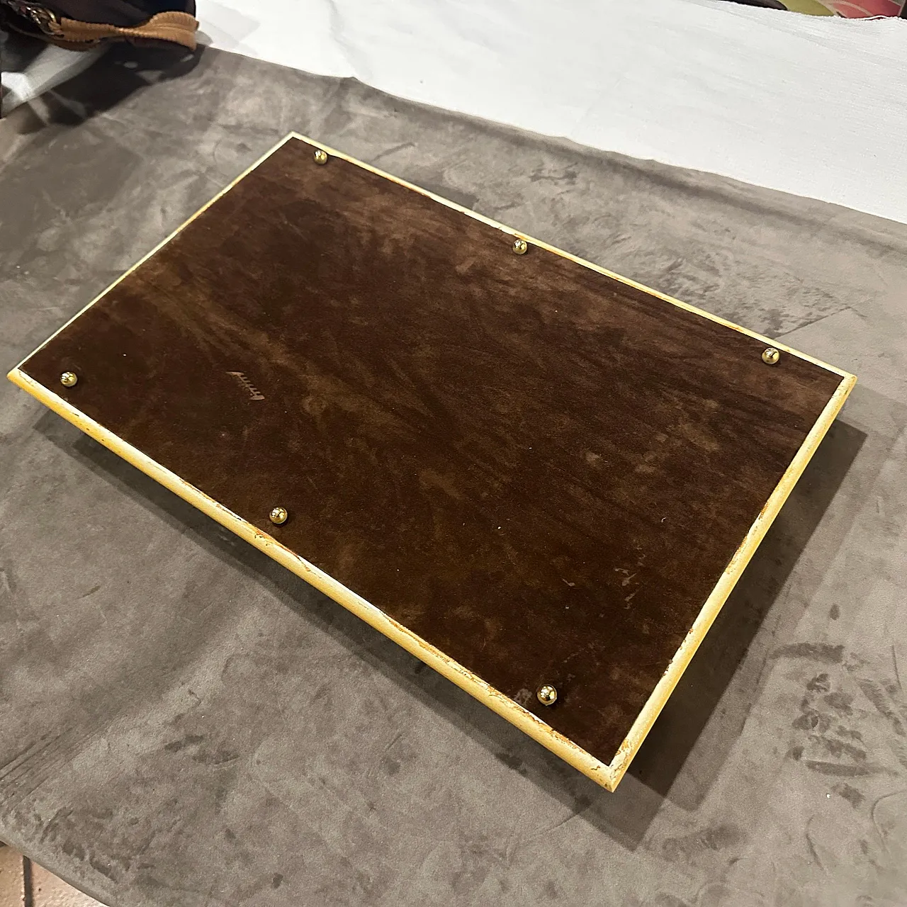 Lacqueredwood and brass serving tray, 1960s 6