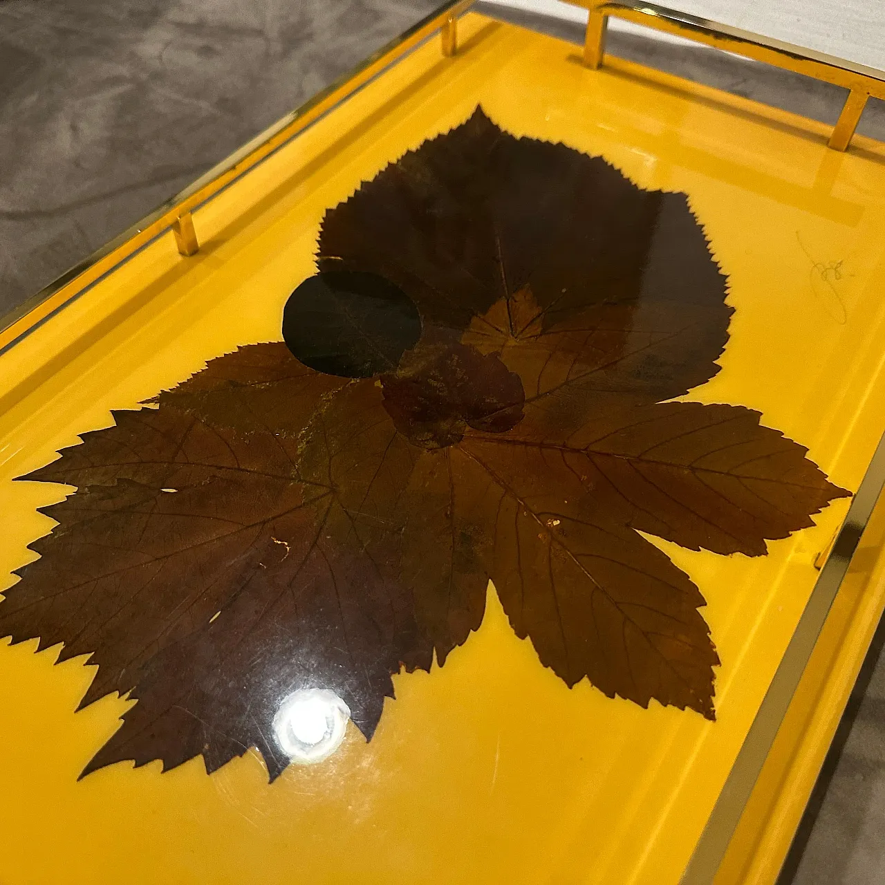 Lacqueredwood and brass serving tray, 1960s 12