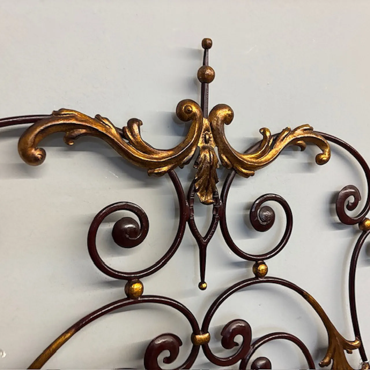 Testiera matrimoniale letto ferro battuto, anni '30 4