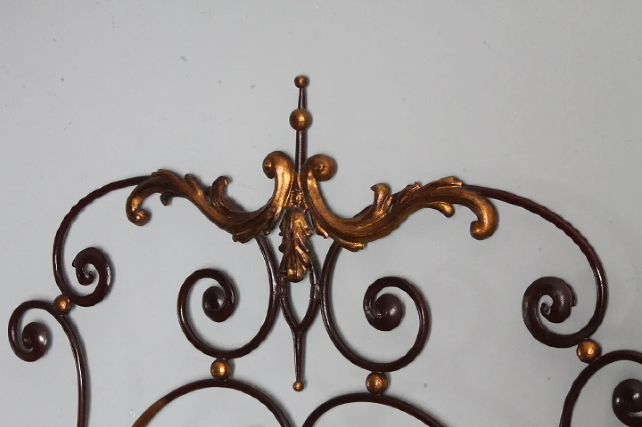 Testiera matrimoniale letto ferro battuto, anni '30 9