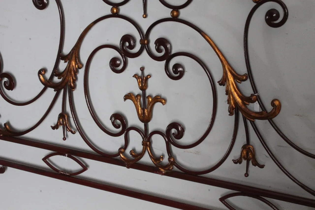 Testiera matrimoniale letto ferro battuto, anni '30 10