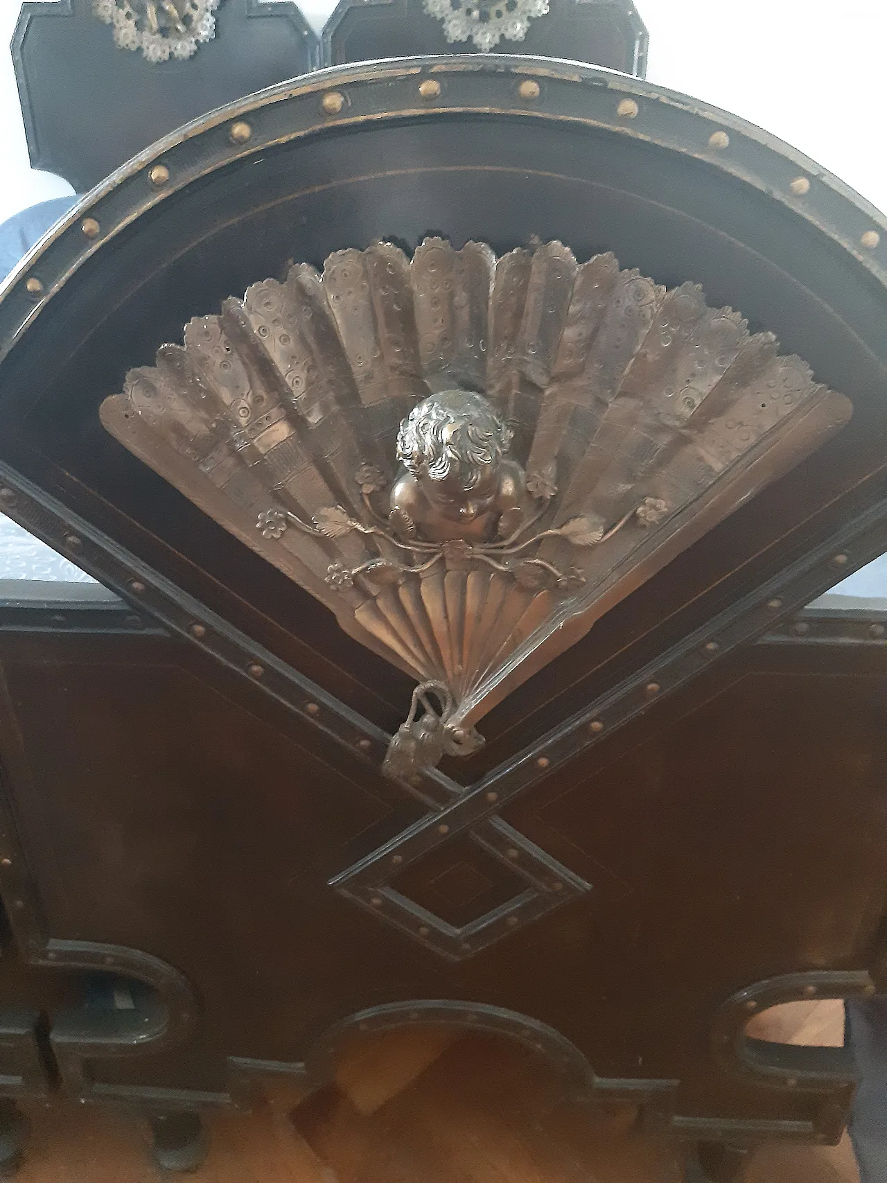 Letto matrimoniale in ghisa e ferro battuto, '800 2