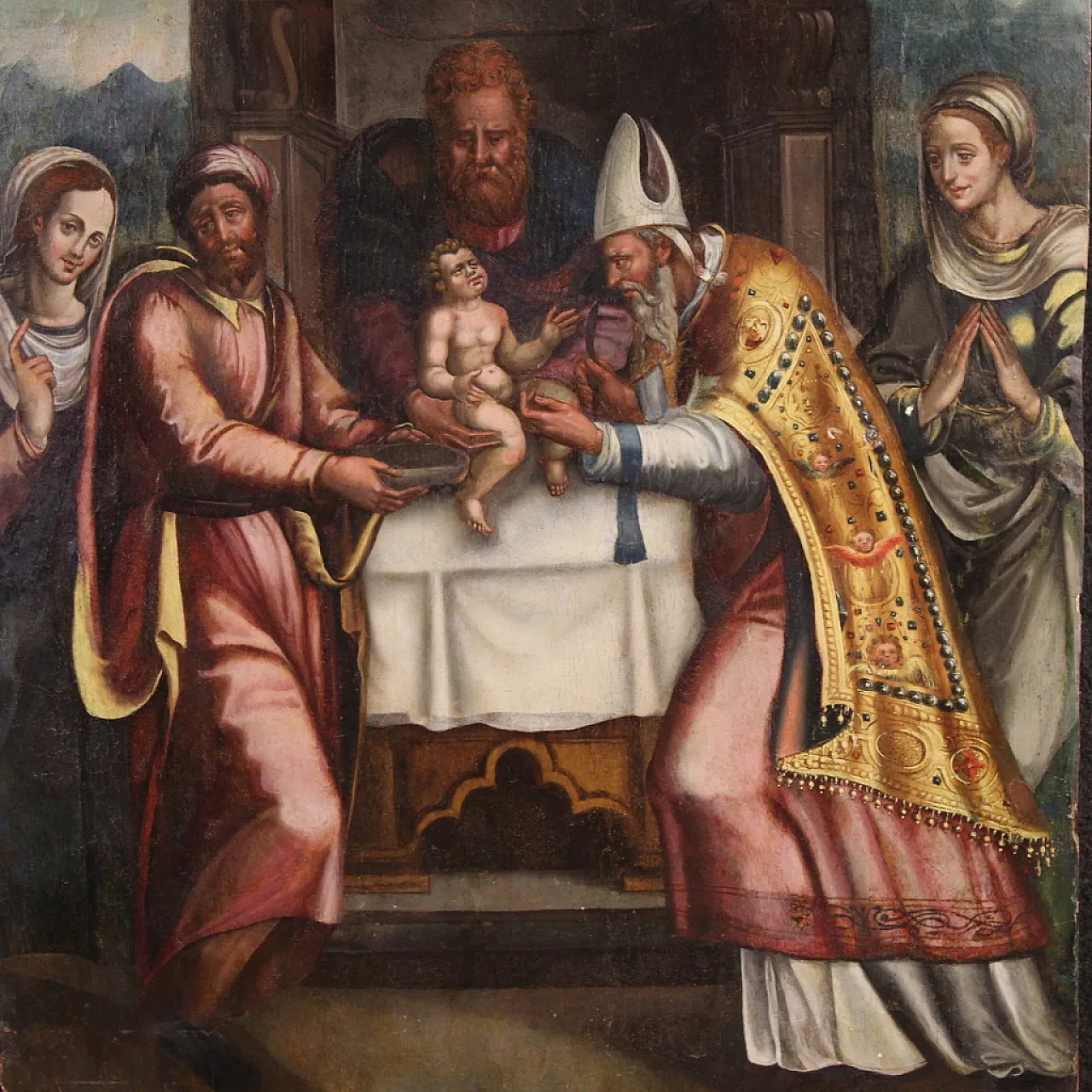 Painting on table, the circumcision of Christ, 16th century 1